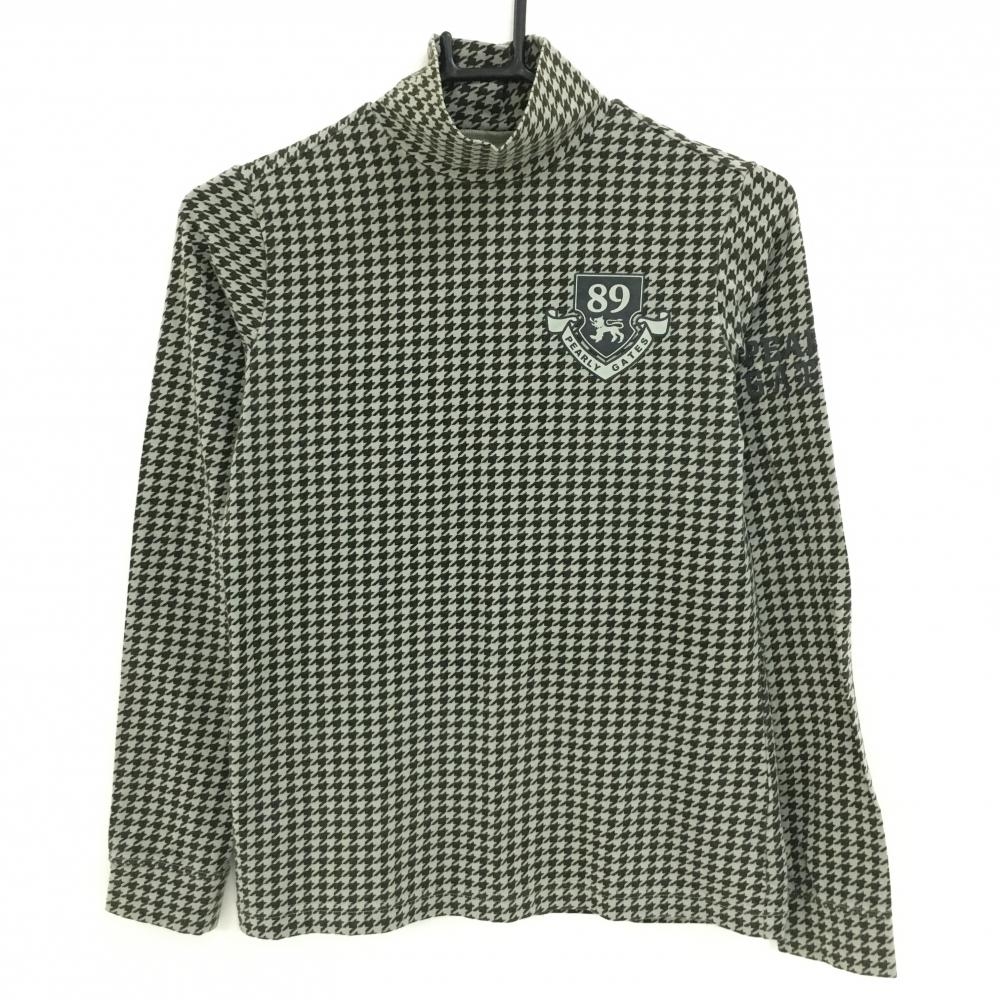 パーリーゲイツ 長袖ハイネックシャツ ブラウン×ライトブラウン 千鳥格子  レディース 1(M) ゴルフウェア PEARLY GATES