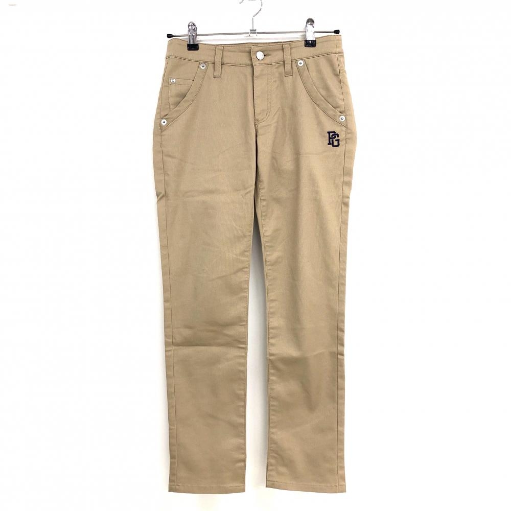 【美品】パーリーゲイツ パンツ ライトブラウン ロゴネイビー  レディース 0(S) ゴルフウェア PEARLY GATES
