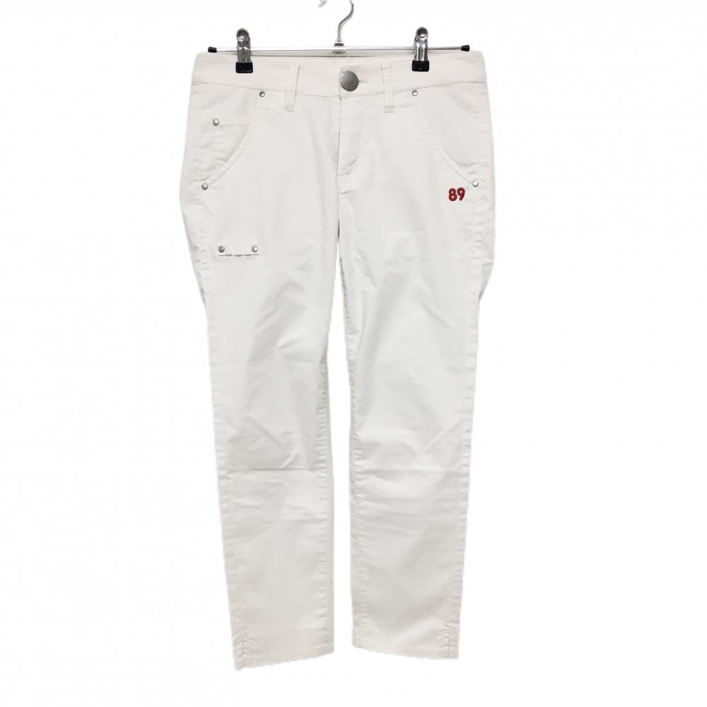 パーリーゲイツ パンツ 白 ニコちゃん スマイル ティー装着 レディース 1(M) ゴルフウェア PEARLY GATES