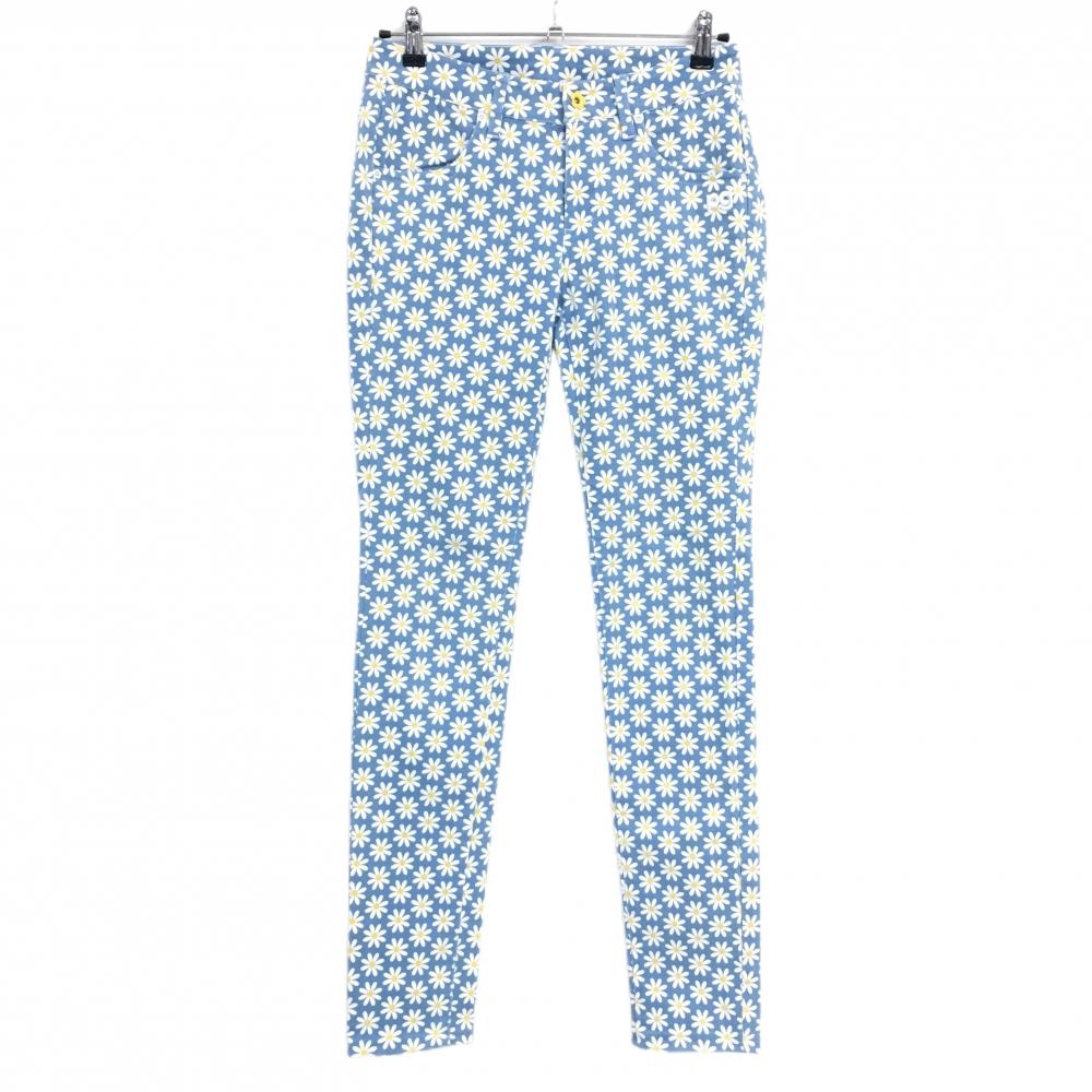 パーリーゲイツ パンツ ライトブルー×白 花柄  レディース 0(S) ゴルフウェア PEARLY GATES