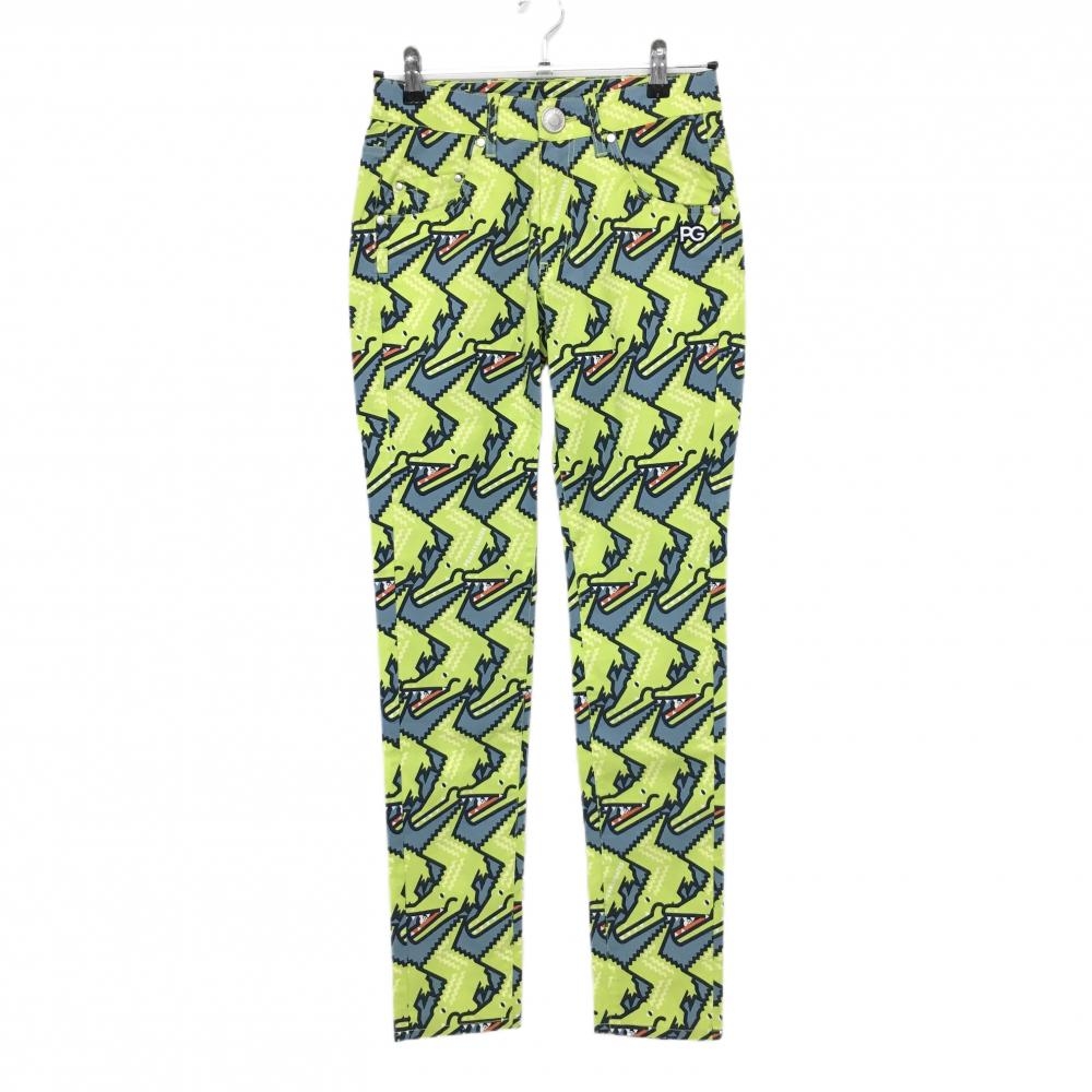 【新品】パーリーゲイツ パンツ ライトグリーン×ライトブルー ワニ柄 COOL ストレッチ レディース 0(S) ゴルフウェア PEARLY GATES