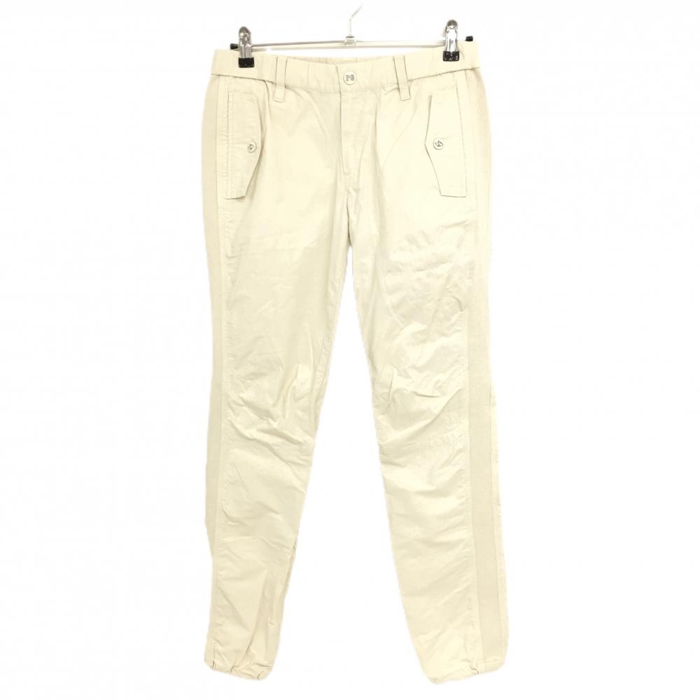 パーリーゲイツ パンツ ベージュ サイドリブ ウエストゴム ドローコード レディース 2(L) ゴルフウェア PEARLY GATES