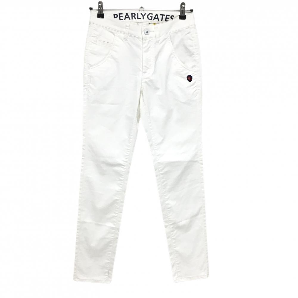 【美品】パーリーゲイツ パンツ 白 ストレッチ 内側ニコちゃん  レディース 0(S) ゴルフウェア PEARLY GATES