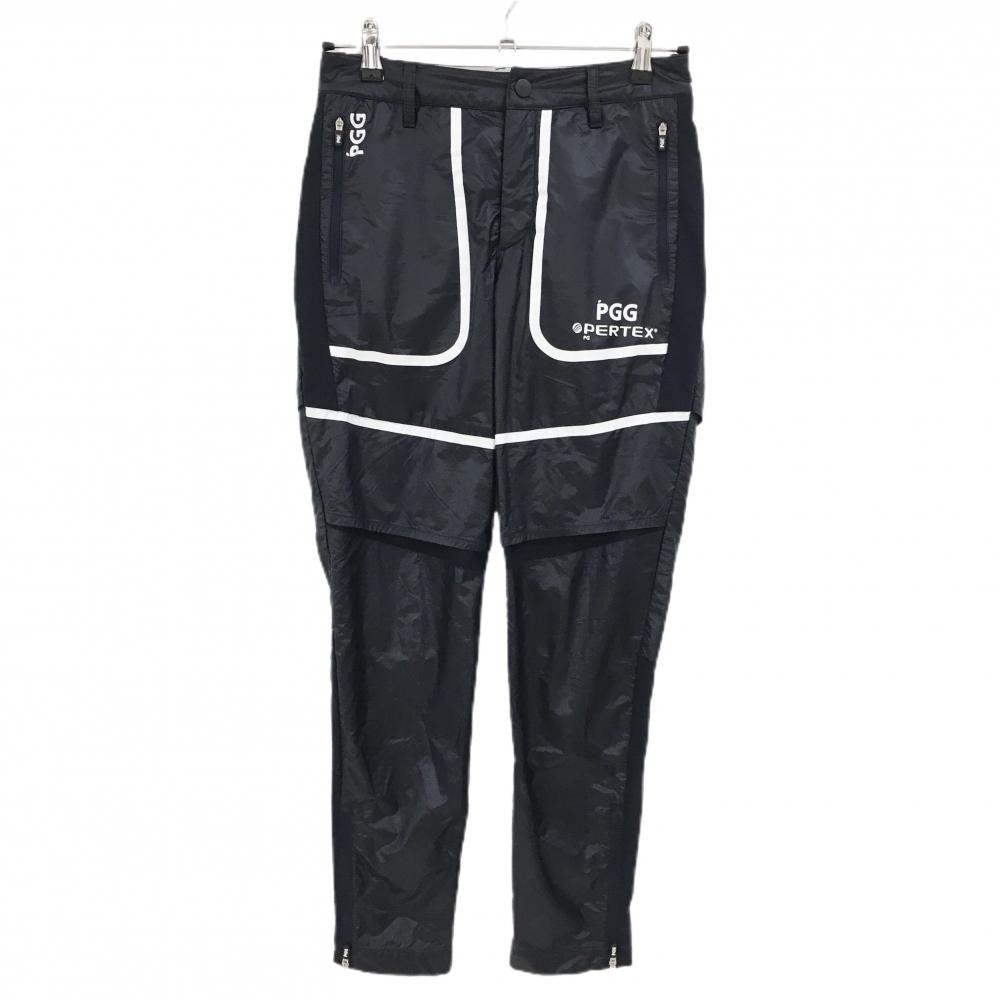 【美品】PGGパーリーゲイツ ナイロンパンツ ダークネイビー×白 一部メッシュ  レディース 0(S) ゴルフウェア 2023年モデル PEARLY GATES