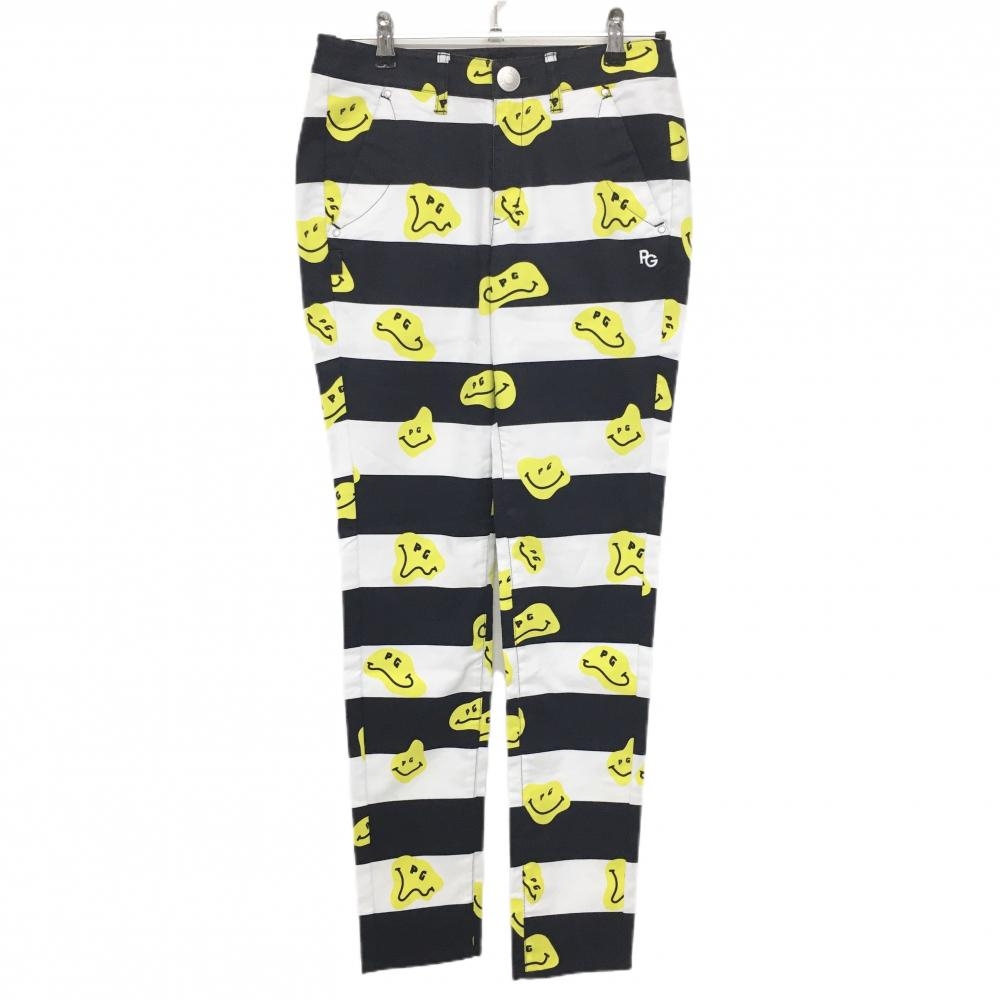 【新品】パーリーゲイツ パンツ 白×ネイビー ボーダー TOKE NICO ニコちゃん レディース 1(M) ゴルフウェア PEARLY GATES