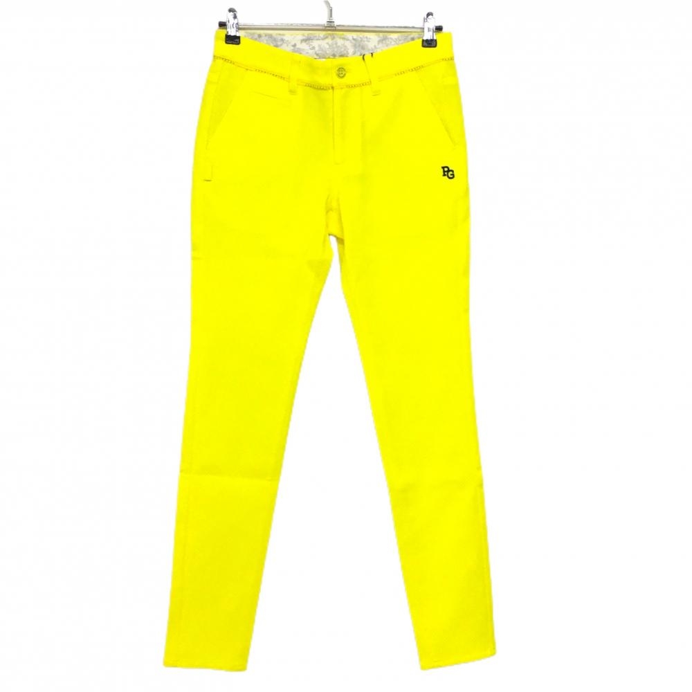 【新品】パーリーゲイツ パンツ イエロー×ネイビー ダイヤ柄織生地 ロゴ刺しゅう レディース 00 ゴルフウェア PEARLY GATES