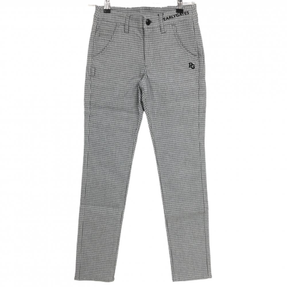 【新品】パーリーゲイツ パンツ 黒×白 総柄 ロゴ刺しゅう ストレッチ レディース 0(S) ゴルフウェア PEARLY GATES