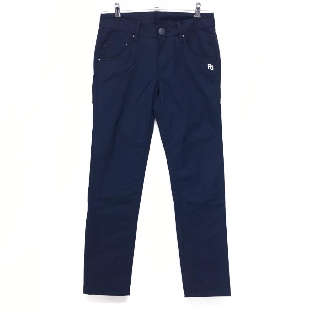 【美品】パーリーゲイツ パンツ ネイビー ニコちゃん スマイル ストレッチ レディース 1(M) ゴルフウェア PEARLY GATES