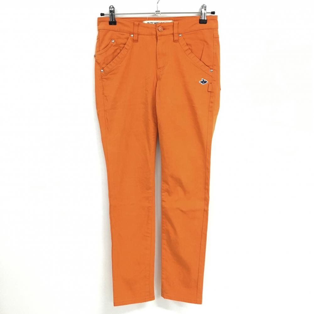 パーリーゲイツ パンツ オレンジ 無地 所々色褪せ レディース 0(S) ゴルフウェア PEARLY GATES