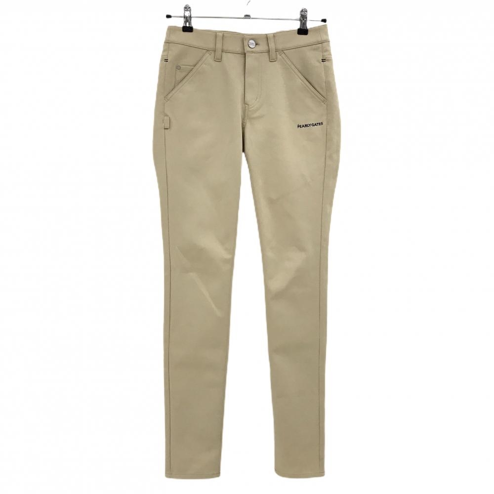 パーリーゲイツ パンツ ベージュ ロゴネイビー ストレッチ  レディース 0(S) ゴルフウェア PEARLY GATES