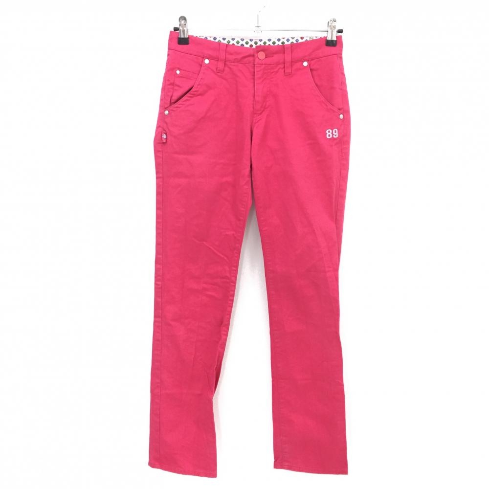 パーリーゲイツ パンツ ピンク系×ライトグレー ロゴ刺しゅう ストレッチ レディース 0(S) ゴルフウェア PEARLY GATES