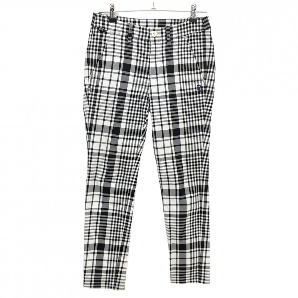 【美品】パーリーゲイツ パンツ 白×黒 チェック コットン混  レディース 1(M) ゴルフウェア PEARLY GATES