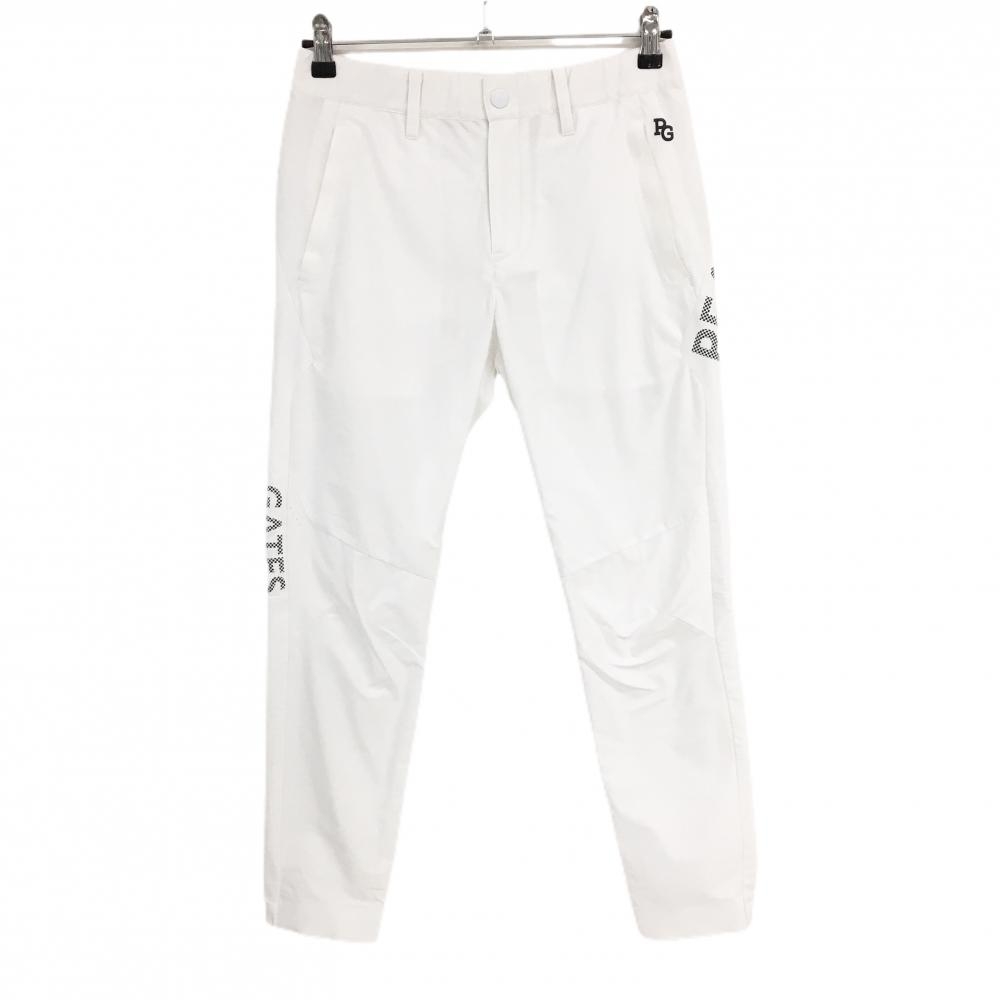 パーリーゲイツ ジョガーパンツ 白×黒 ロゴドット パンチング穴  レディース 1(M) ゴルフウェア PEARLY GATES