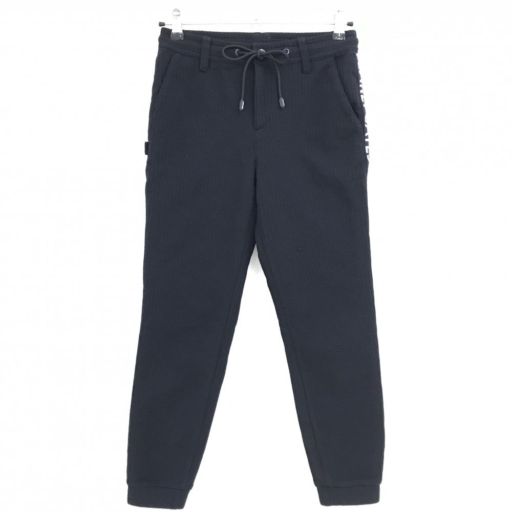 パーリーゲイツ ジョガーパンツ 黒系 織生地 サイド英字ロゴ レディース 0(S) ゴルフウェア PEARLY GATES