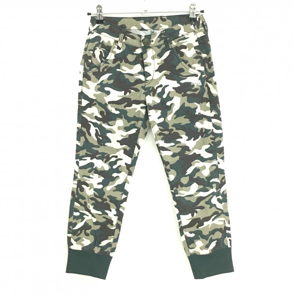 パーリーゲイツ 七分丈ジョガーパンツ スモーキーグリーン×グリーン×ダークブラウン  レディース 00(XS) ゴルフウェア PEARLY GATES