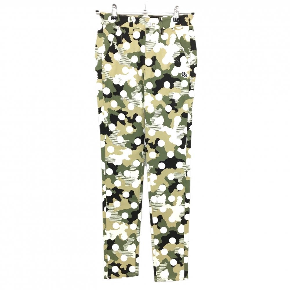 【新品】パーリーゲイツ パンツ カーキ×白 カモフラ調 迷彩 ドット レディース 00(XS) ゴルフウェア PEARLY GATES