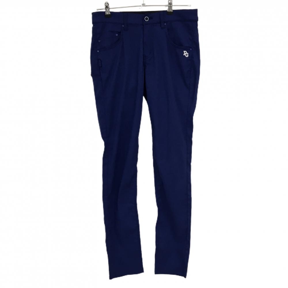 【超美品】パーリーゲイツ パンツ ネイビー ストレッチ バンダナ付 ニコちゃん スマイル レディース 2(L) ゴルフウェア PEARLY GATES