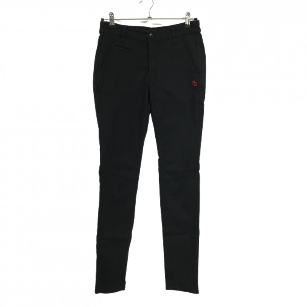 【美品】パーリーゲイツ パンツ 黒 ストレッチ ヒップロゴ レディース 1(M) ゴルフウェア PEARLY GATES