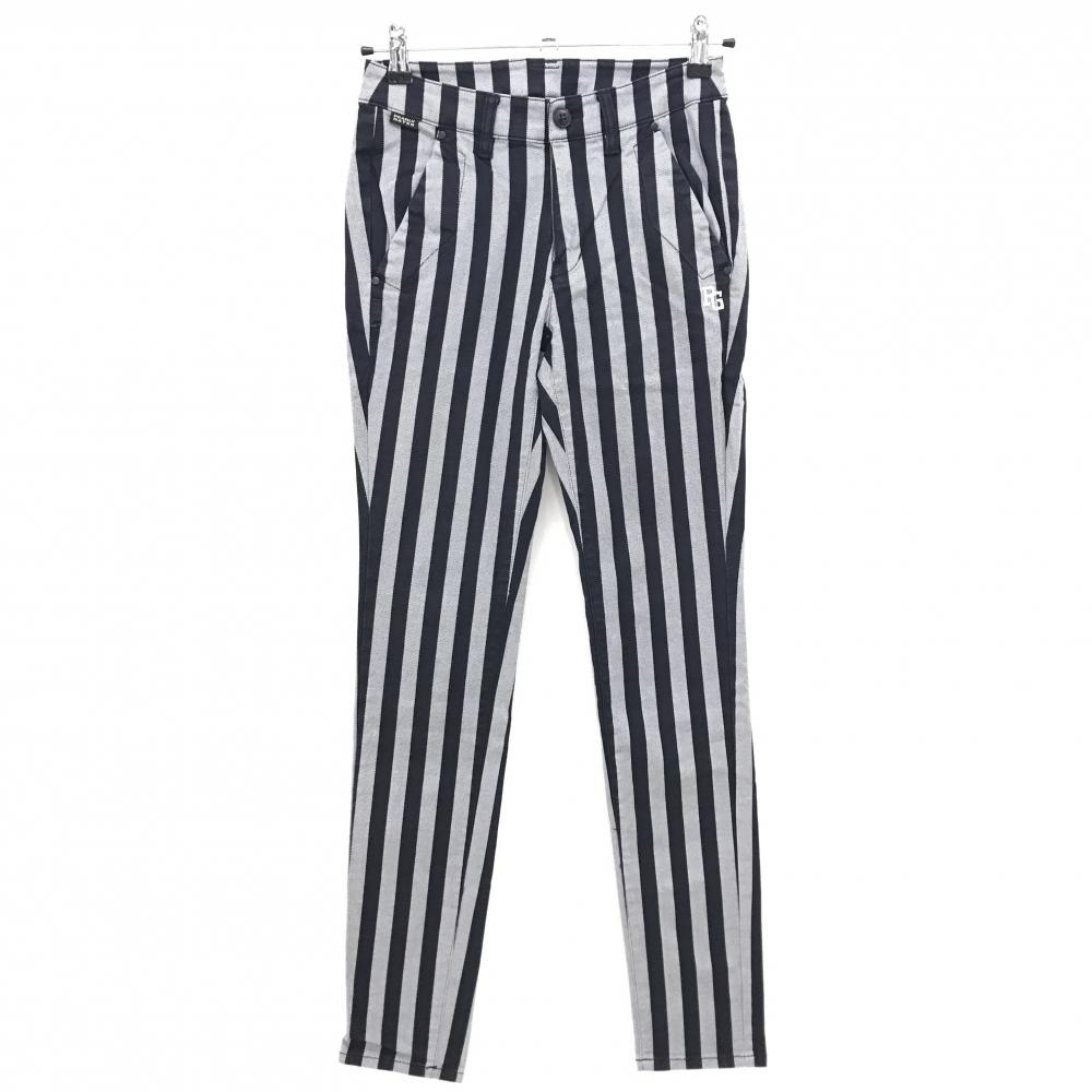 パーリーゲイツ パンツ グレー系×ダークネイビー ストライプ ストレッチ レディース 00(XS) ゴルフウェア PEARLY GATES