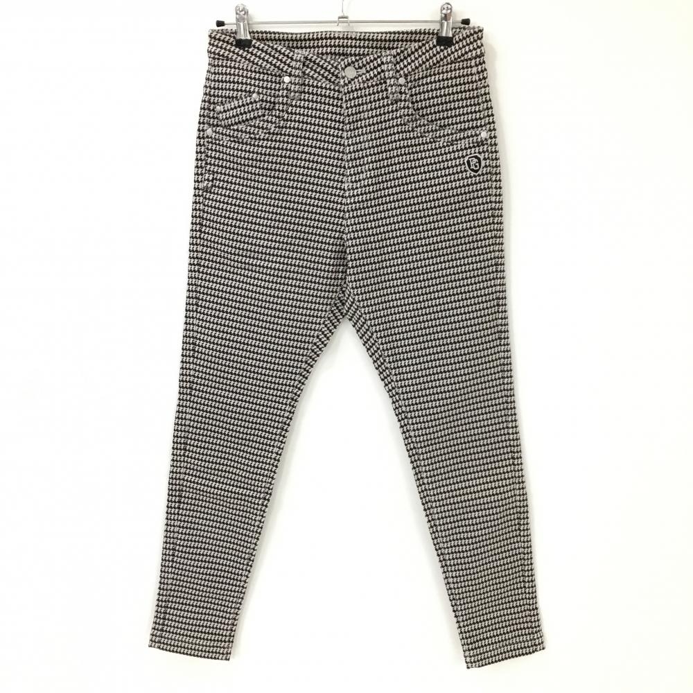 【美品】パーリーゲイツ パンツ ライトグレー×黒 総柄  レディース 0(S) ゴルフウェア PEARLY GATES