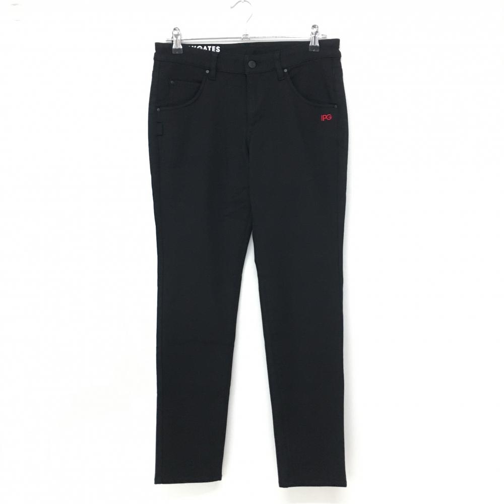 【超美品】パーリーゲイツ パンツ 黒 シンプル ロゴ刺しゅう  レディース 2(L) ゴルフウェア PEARLY GATES