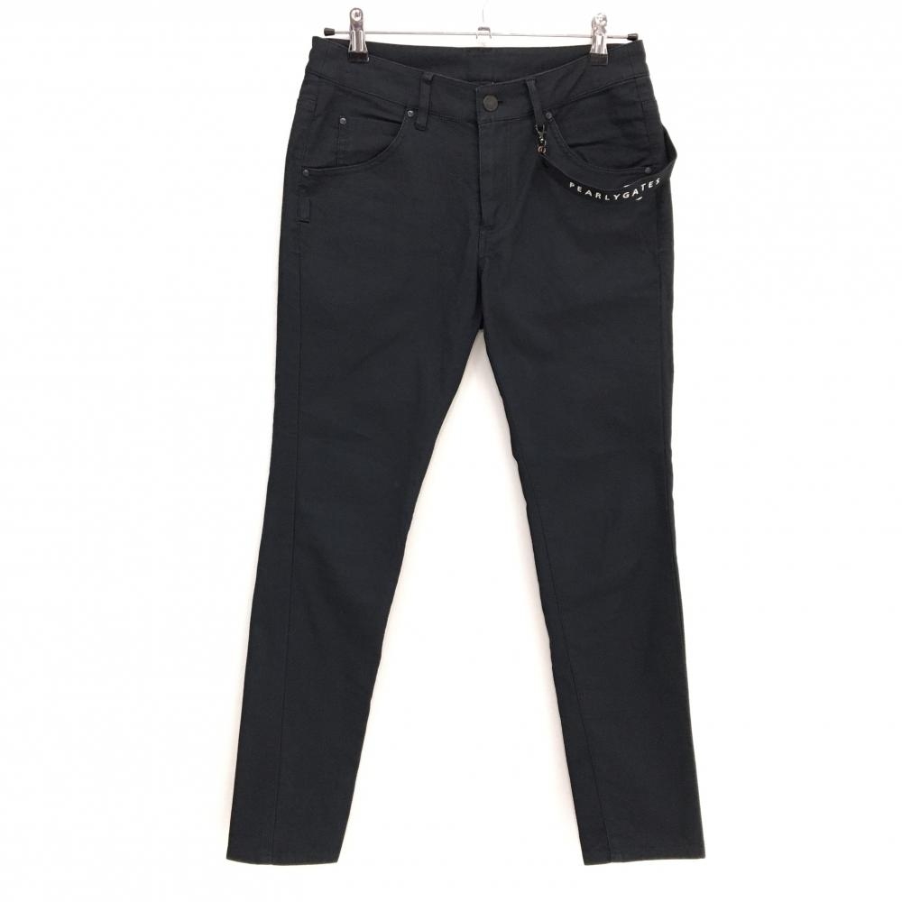 パーリーゲイツ パンツ ネイビー ロゴ白 ストレッチ  レディース 1(M) ゴルフウェア PEARLY GATES