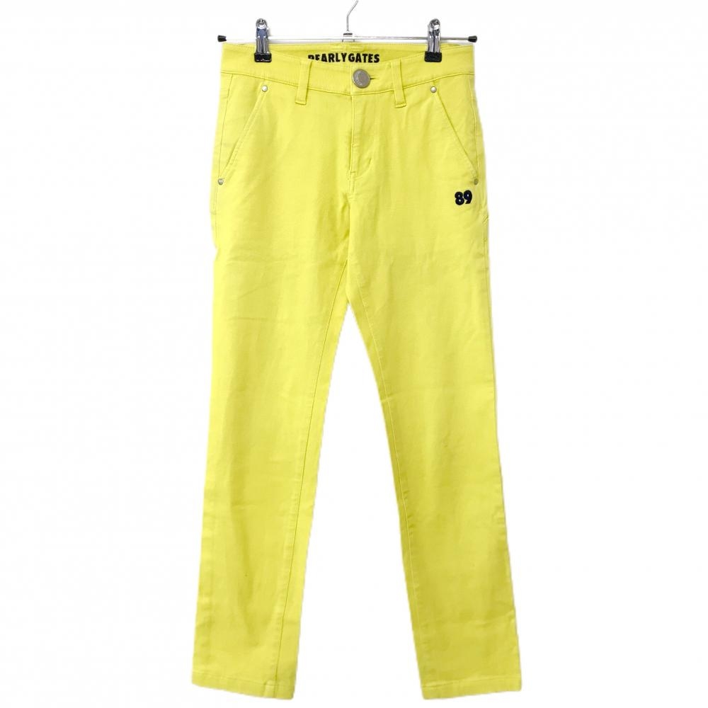パーリーゲイツ パンツ イエロー バックロゴプリント  レディース 00(XS) ゴルフウェア PEARLY GATES