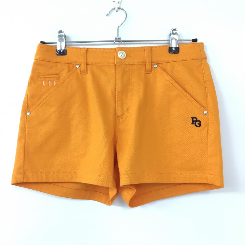 【超美品】2022年＊PEARLY GATES パーリーゲイツ ショートパンツ オレンジ ティー装着可 レディース 0(S) ゴルフウェア