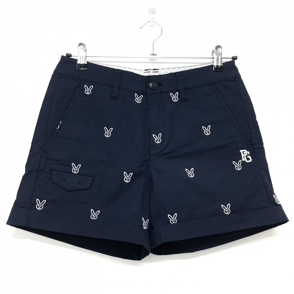 【美品】パーリーゲイツ　ショートパンツ　紺　総柄 レディース 0(S) ゴルフウェア PEARLY GATES