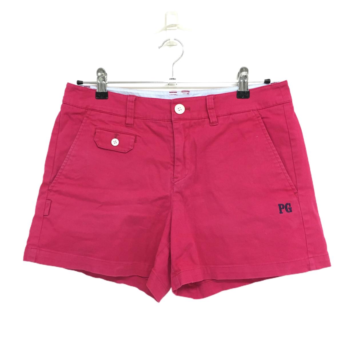 パーリーゲイツ ショートパンツ ピンク系 ロゴ刺しゅう 無地  レディース 2(L) ゴルフウェア PEARLY GATES
