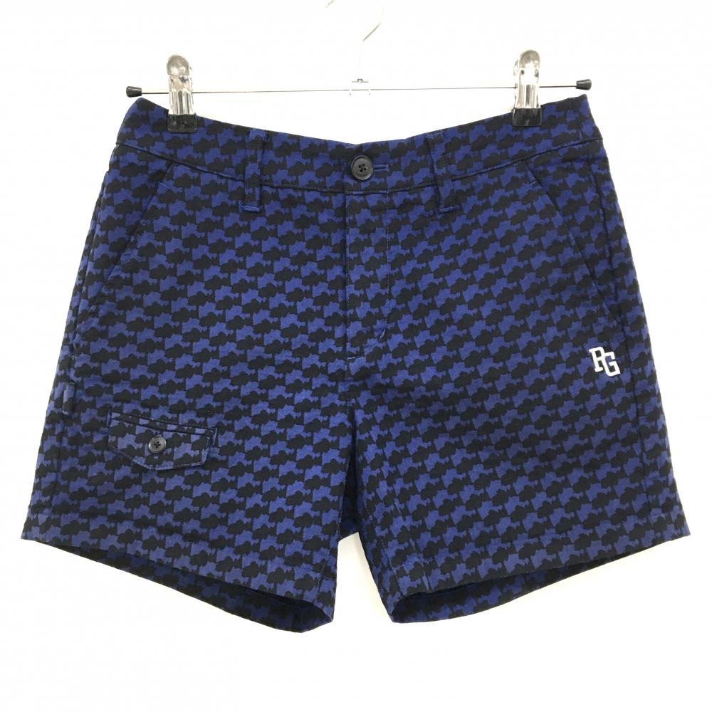 【超美品】パーリーゲイツ×PEANUTS ショートパンツ ネイビー×黒 スヌーピーシルエット総柄 レディース 0(S) ゴルフウェア PEARLY GATES