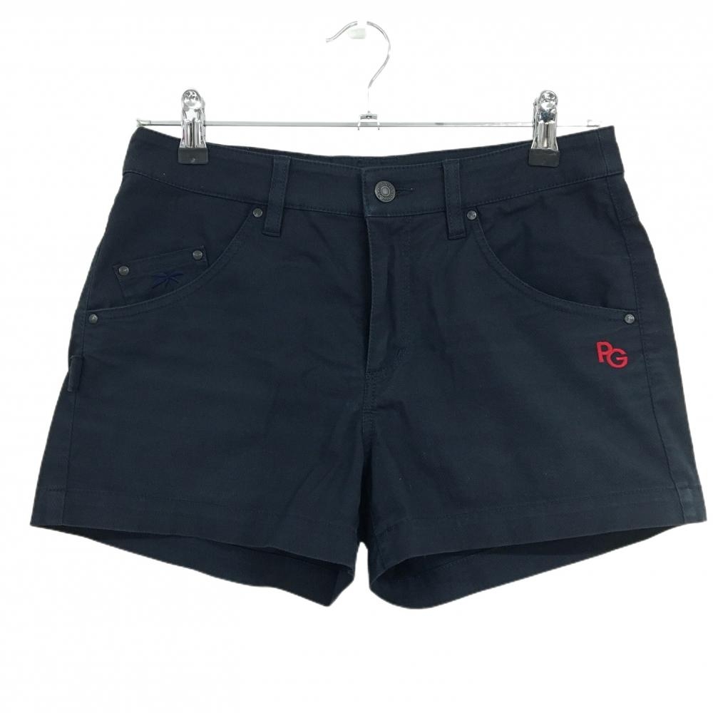 パーリーゲイツ ショートパンツ ネイビー ロゴレッド ヤシの木刺しゅう レディース 0(S) ゴルフウェア 2023年モデル PEARLY GATES