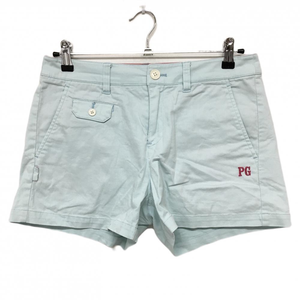 パーリーゲイツ ショートパンツ ライトブルー ロゴ刺しゅうピンク レディース 1(M) ゴルフウェア PEARLY GATES