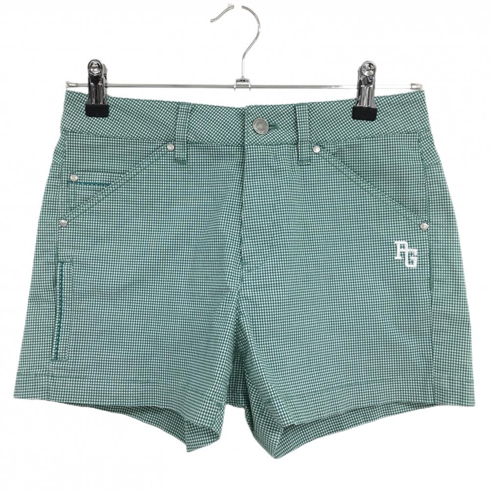 【美品】パーリーゲイツ ショートパンツ グリーン×白 チェック  レディース 00(XS) ゴルフウェア PEARLY GATES