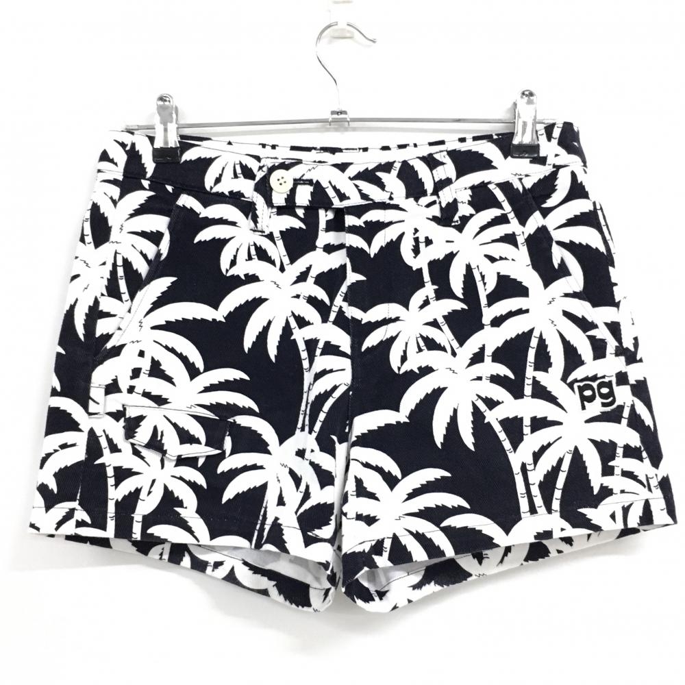 パーリーゲイツ ショートパンツ ダークネイビー×白 ヤシの木総柄 レディース 1(M) ゴルフウェア PEARLY GATES