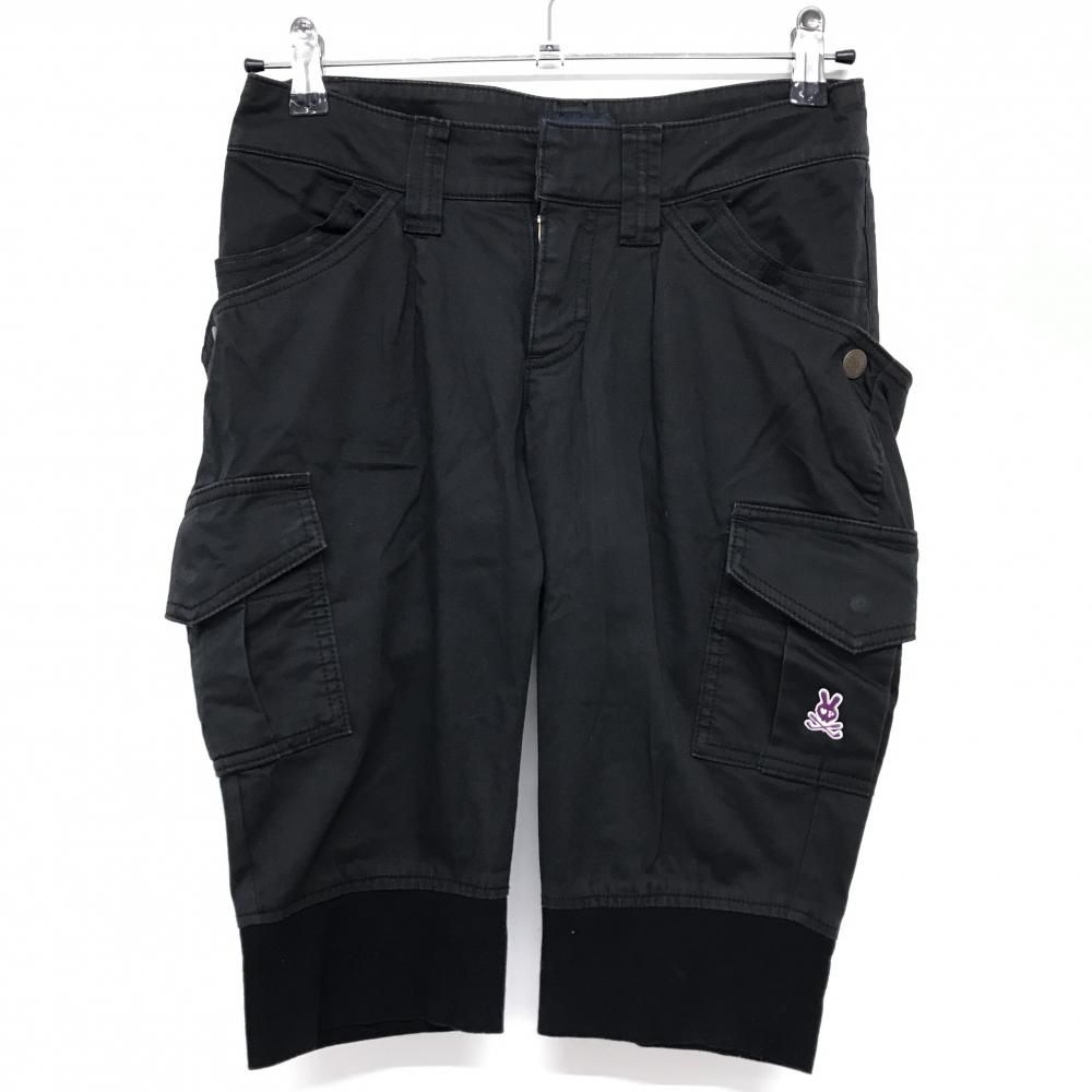 パーリーゲイツ ハーフパンツ 黒 サイドポケット  レディース 0(S) ゴルフウェア PEARLY GATES