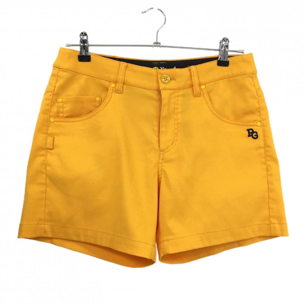 【美品】パーリーゲイツ ショートパンツ オレンジ系 ロゴ刺しゅう ニコちゃん スマイル  レディース 1(M) ゴルフウェア PEARLY GATES