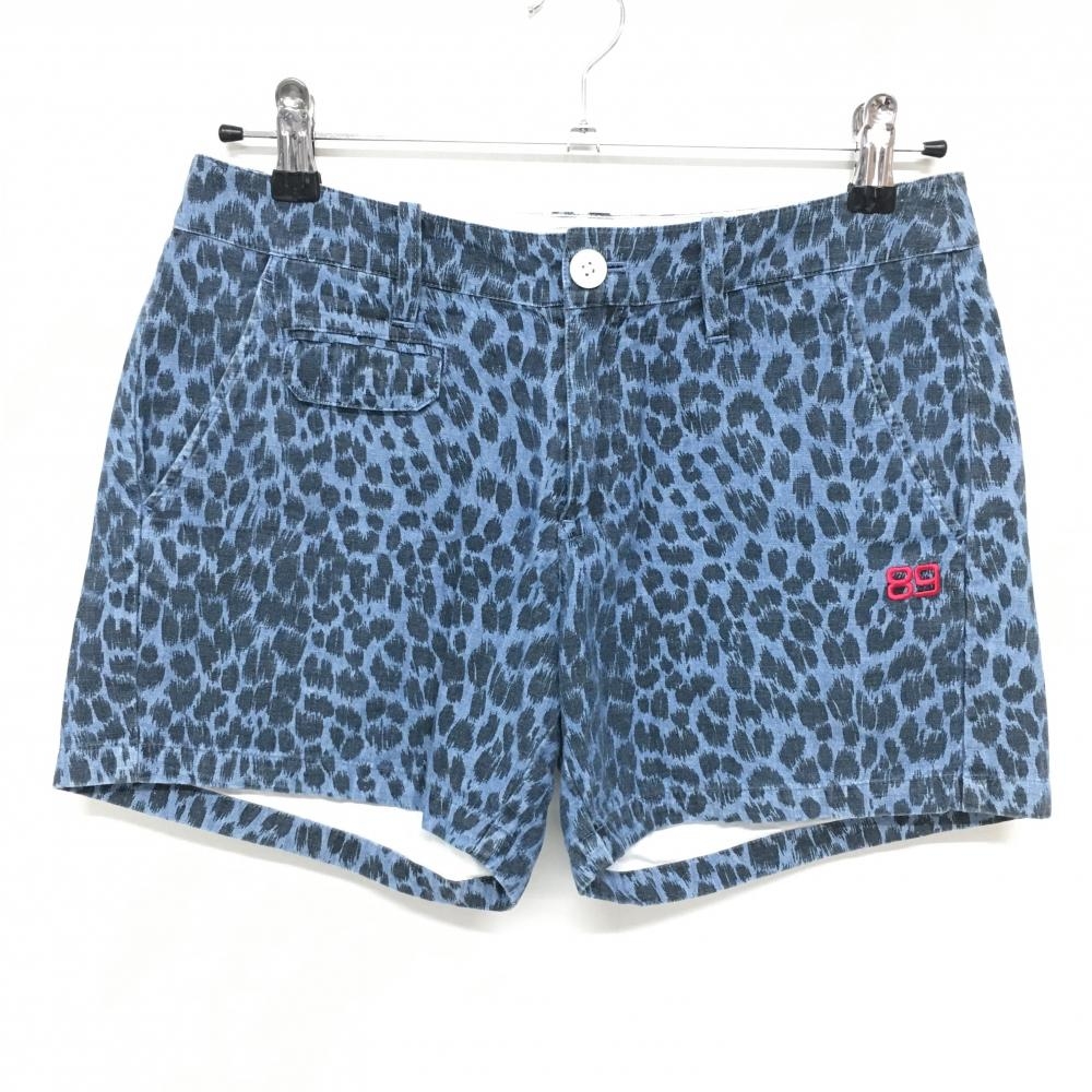 パーリーゲイツ ショートパンツ ブルー×黒 総柄　 レディース 1(M) ゴルフウェア PEARLY GATES