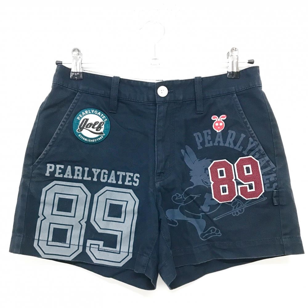 パーリーゲイツ ショートパンツ ネイビー×マルチカラー 複数ワッペン  レディース 0(S) ゴルフウェア PEARLY GATES