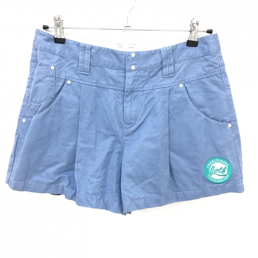パーリーゲイツ ショートパンツ ライトブルー ワッペン  レディース 2(L) ゴルフウェア PEARLY GATES