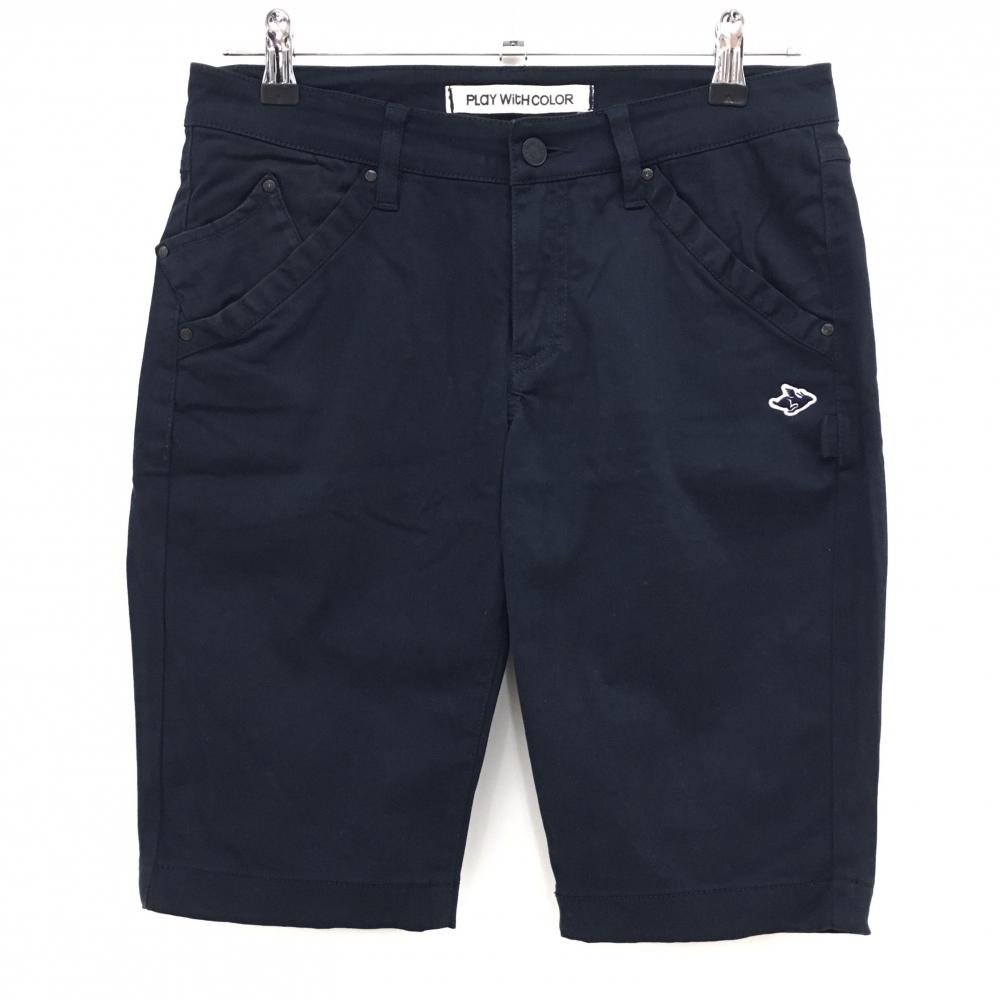 パーリーゲイツ ハーフパンツ 黒  レディース 2(L) ゴルフウェア PEARLY GATES