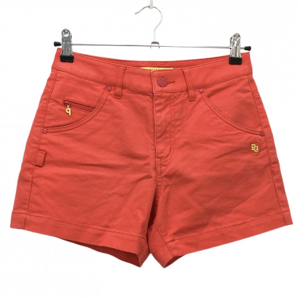 パーリーゲイツ ショートパンツ レッド系 ロゴライムイエロー  レディース 00(XS) ゴルフウェア PEARLY GATES