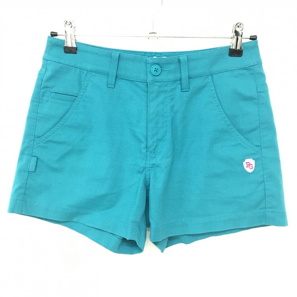 【超美品】パーリーゲイツ ショートパンツ グリーンブルー系 裏地ニコちゃん スマイル レディース 0(S) ゴルフウェア PEARLY GATES