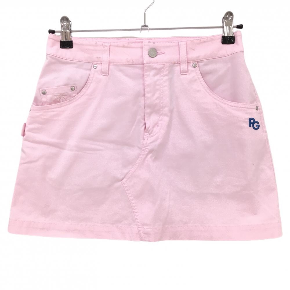 パーリーゲイツ スカート ピンク ヤシの木 刺しゅう ストレッチ  レディース 0(S) ゴルフウェア 2023年モデル PEARLY GATES