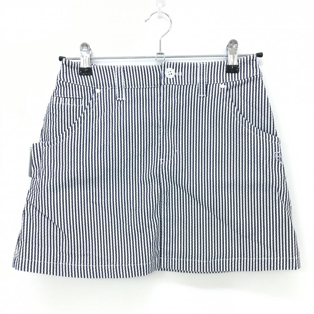 【美品】パーリーゲイツ スカート ネイビー×白 ストライプ  レディース 00(XS) ゴルフウェア 2022年モデル PEARLY GATES