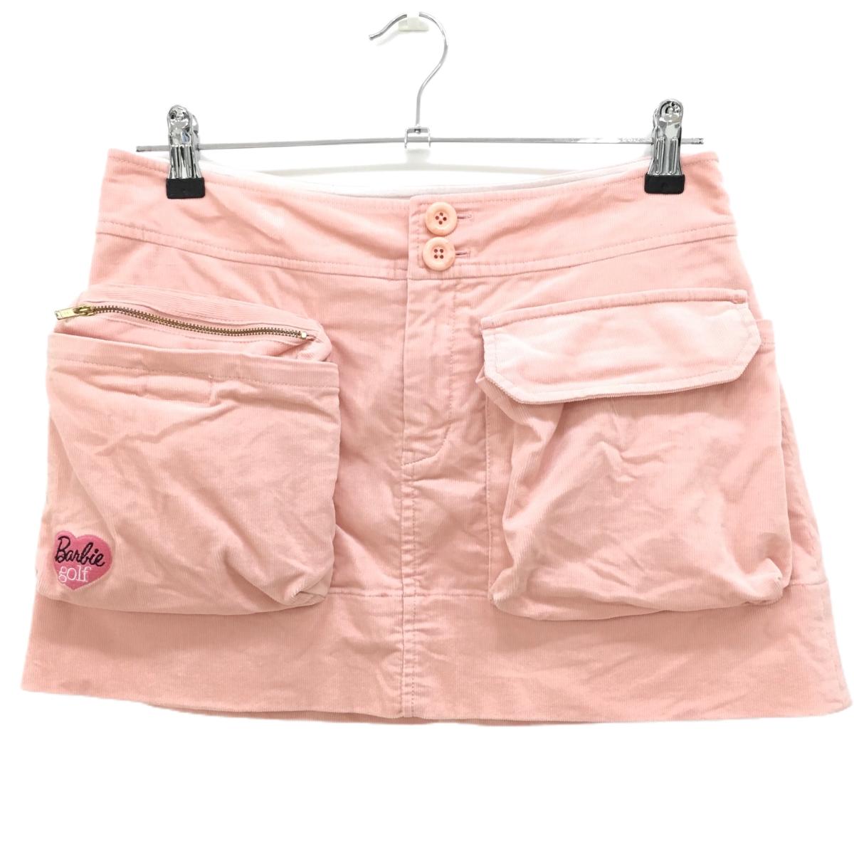 バービーゴルフbyパーリーゲイツ コーデュロイスカート ライトピンク ビッグポケット レディース 1(M) ゴルフウェア PEARLY GATES