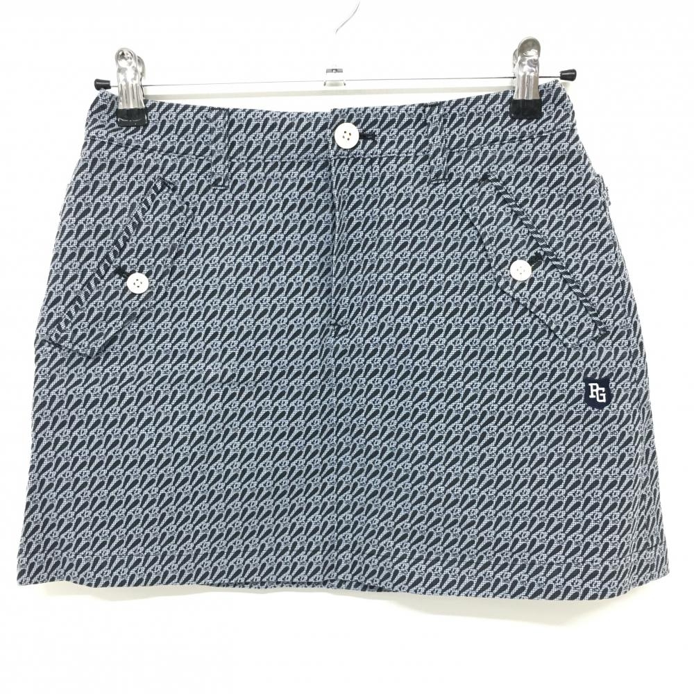 【超美品】パーリーゲイツ×ディズニー スカート スモーキーブルー系×黒 オズワルド総柄 レディース 0(S) ゴルフウェア PEARLY GATES