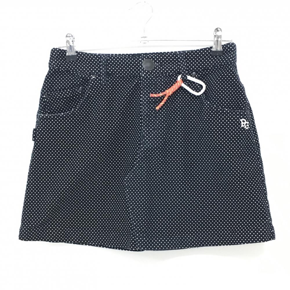 【超美品】パーリーゲイツ スカート ネイビー×白 ドット 表微起毛 カラビナ付 レディース 1(M) ゴルフウェア 2022年モデル PEARLY GATES