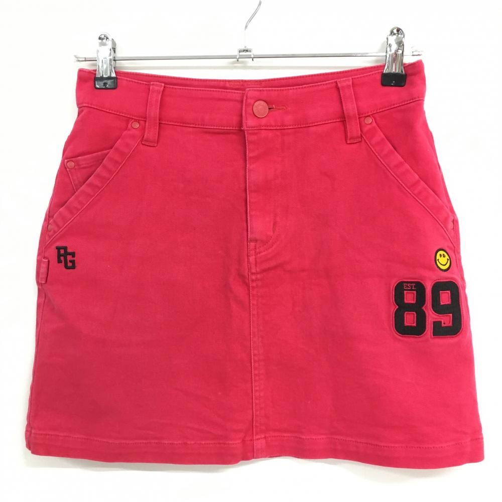パーリーゲイツ スカート レッド ヒップワッペン・ロゴ ストレッチ レディース 00(XS) ゴルフウェア PEARLY GATES
