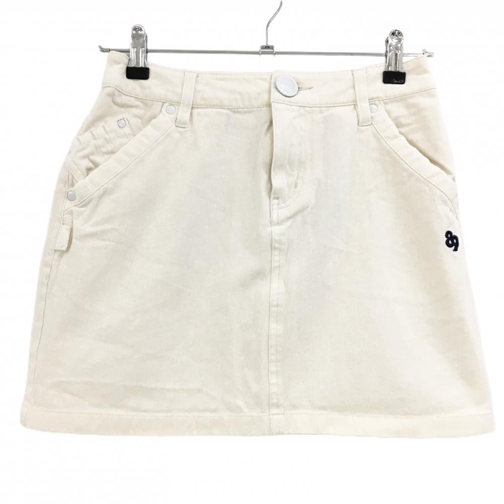 【美品】パーリーゲイツ スカート アイボリー ロゴ刺しゅう レディース 00(XS) ゴルフウェア PEARLY GATES